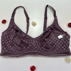 Adore Me Purple lace Full Figure Bra 38DDD